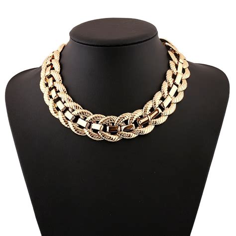 Exaggerated Metallic Big Chunky Necklace New Women Clavicle Chain