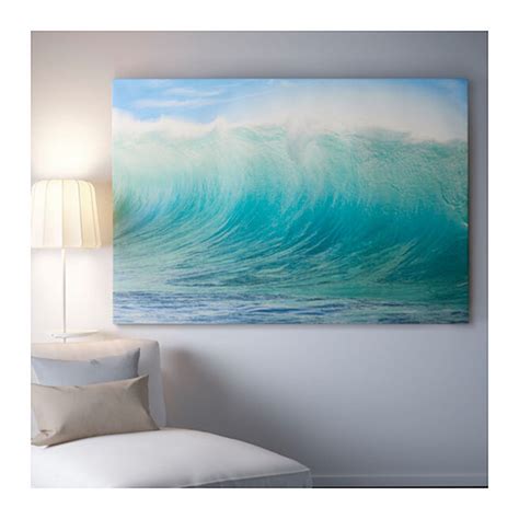 Ikea Premiar Hawaii Waves Blue Wall Art Print Huge Surfer Canvas Water