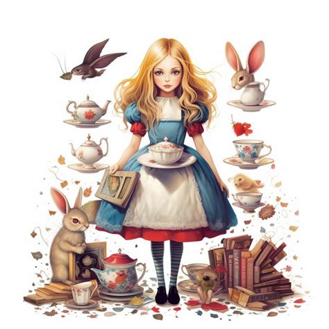 Premium Ai Image Vintage Alice In Wonderland Artwork