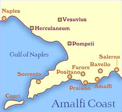 Amalfi Coast Map Amalfi Coast Italy Amalfi Italy Amalfi Coast