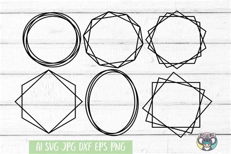Papercraft Round Frame Svg Geometric Frame Svg Split Circle Frame Svg