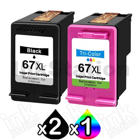 Hp 3 Pack 67xl Compatible High Yield Inkjet Cartridges 3ym57aa