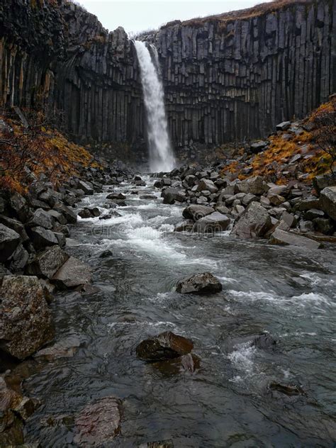 Svartifoss Waterfall Iceland Stock Image Image Of Mountain Nature