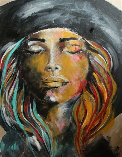 Abstract Women Face Art Portrait Boho Art Etsy Portrait Art Face