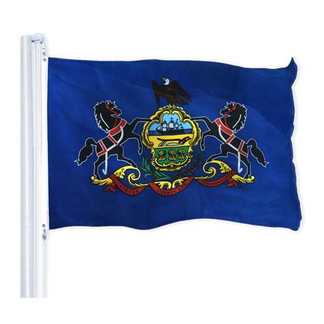 G128 Pennsylvania State Flag 3x5 Ft Printed Brass Grommets 150d