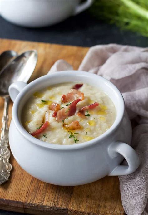 Roasted Fennel Cauliflower Soup With Crispy Bacon Easy Healthy Recipes