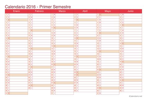 Calendario 2016 Para Imprimir