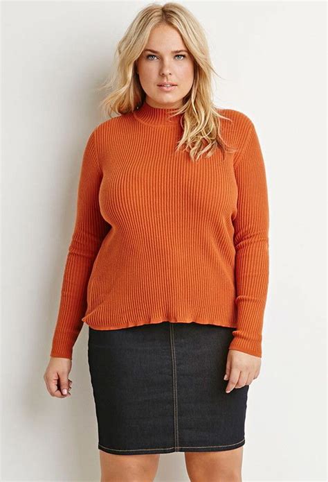 Forever 21 Forever 21 Plus Size Ribbed Mock Neck Sweater Mock Neck