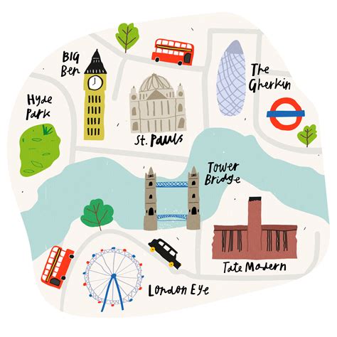 Illustrated Map Of London Illustrated Maps Tom Woolley Illustration Riset