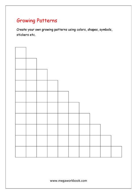 Pattern Worksheets For Kindergarten - Color Patterns - Growing Patterns