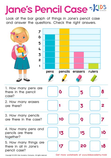 Janes Pencil Case Worksheet Printout For Kids Answers And