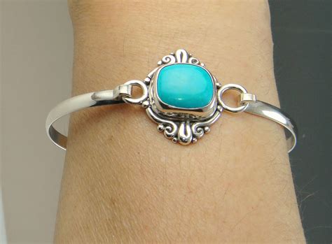 Br57 Sterling Silver Turquoise Cuff Bracelet In 2020 Silver Diamonds