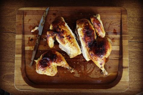 My grandmother used to use a big knife to chop everything into pieces, even through bones, and blood. Miso Roast Chicken - Steamy Kitchen Recipes