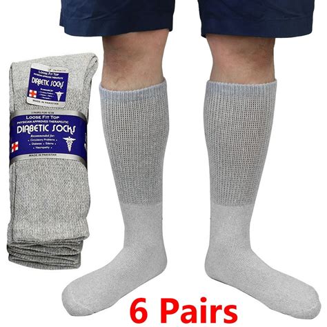 Falari 36 Pairs Men Women Physicians Approved Diabetic Crew Socks Cotton Loose Fitting Non