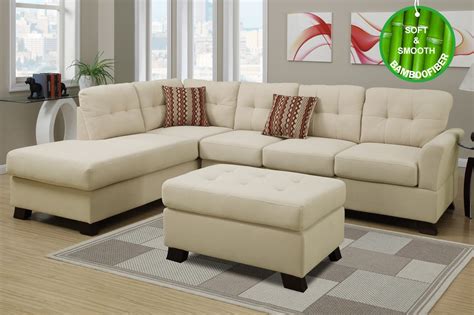 This office sofa set is highly comfortable to sit. Beige Fabric Sectional Sofa and Ottoman - Steal-A-Sofa ...
