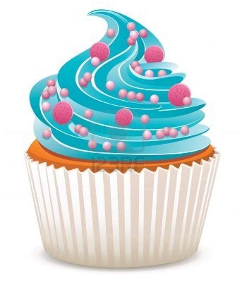 Cupcakes Are Fun Vector Blue Cupcake With Sprinkles Royalty Free