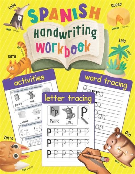 Spanish Handwriting Workbook Writing Practice With Illustrations