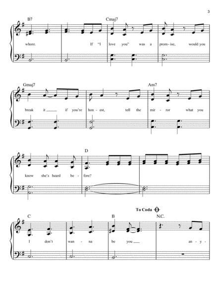 Idontwannabeyouanymore By Billie Eilish Digital Sheet Music For Easy Piano Download And Print