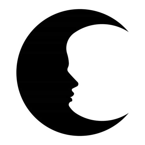 620 Drawing Of The Crescent Moon Face Illustrations Royalty Free