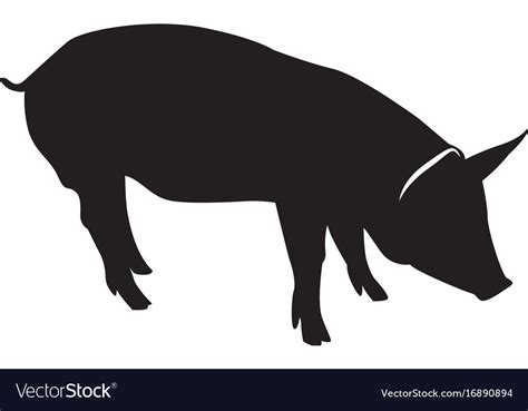 Isolated Pig Silhouette Royalty Free Vector Image