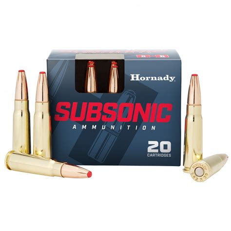 Hornady Subsonic 762x39mm Ammo 255gr Sub X 20 Rounds