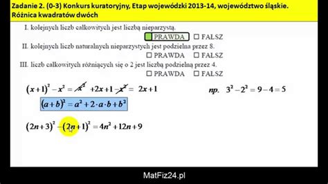 Różnica Liczb 27 I 9 - Różnica kwadratów dwóch liczb... jest... - Zadanie 2 - MatFiz24.pl