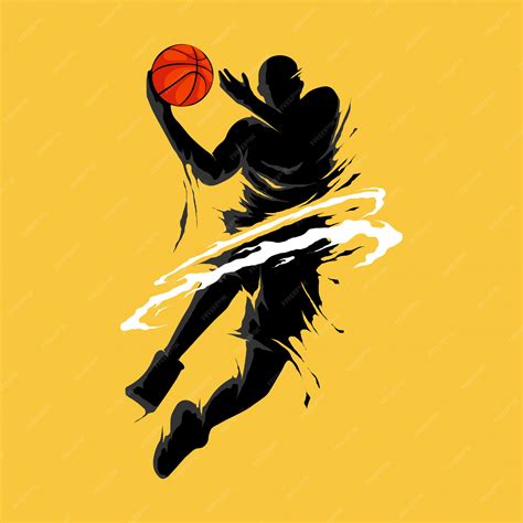 Premium Vector Basketball Slam Dunk Flame Silhouette Player