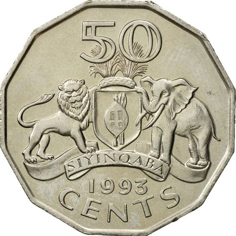 50 Cents Swaziland Eswatini 1986 1993 Km 43 Coinbrothers Catalog