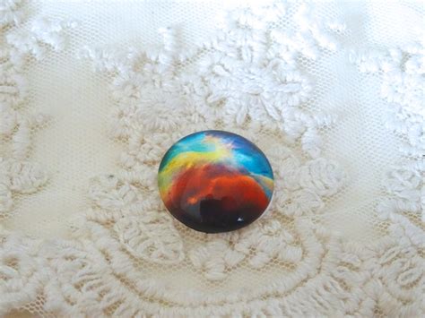Rainbow Nebula Cabochon Glass Round Mm Universe In Glass Etsy