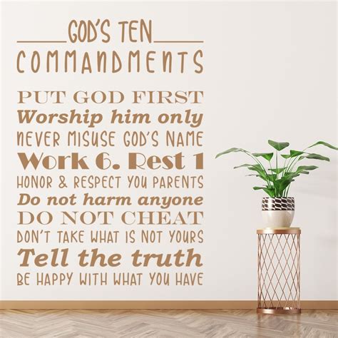 Ten Commandments Bible Scripture Wall Sticker