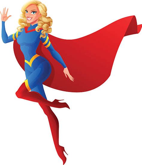 Blonde Female Superheroes Cartoons Illustrations Royalty Free Vector