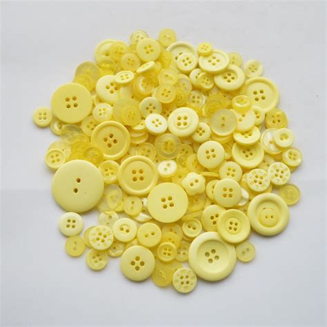 Yellow Mixed Buttons Plastic Buttons Assorted Button