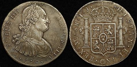 Proclamation Coin Peru 1798 Ij 8 Reales Double Struck Obverse The