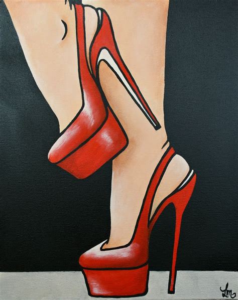 High Heels High Heel Painting Fashion Painting Mini Canvas Art