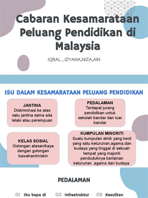 Tutorial M14 Cabaran Kesamarataan Peluang Pendidikan Di Malaysia Pdf