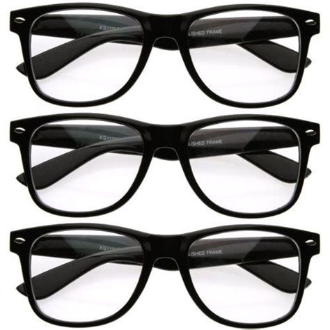 Black Friday Nerd Raver Poser Clubbing Clear Lens Uv400 Dork Wayfarers Glasses 3 Pack From