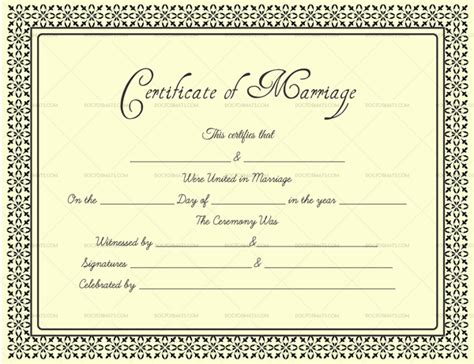 Get the latest free printable fill in certificates here on our website. Editable Blank Marriage Certificate Templates - For Word