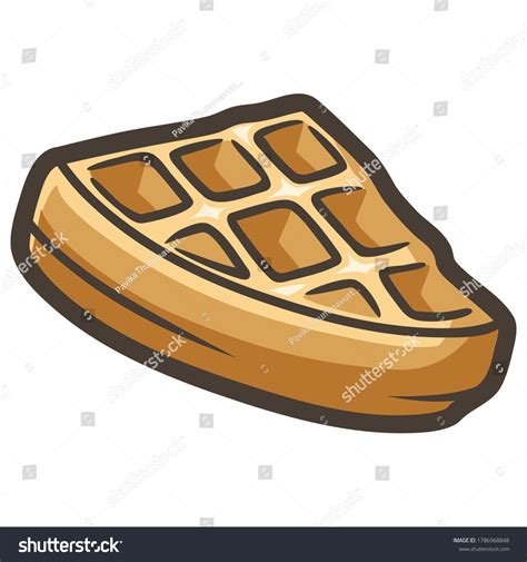 Cute Triangular Waffles Cartoon Clipart Isolated Stock Vector Royalty