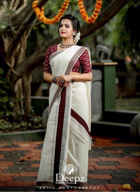 Kerala Saree Blouse Designs Designer Saree Blouse Patterns Set Mundu Kerala Bride Set And