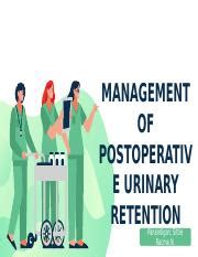 Management Of Postoperative Urinary Retention Pptx Management Of