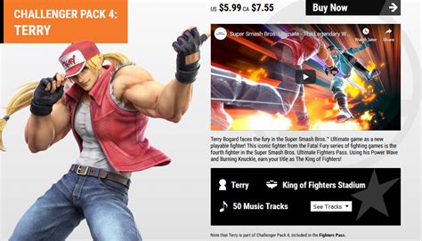 Terry Bogard Is Available Now As Dlc In Super Smash Bros Ultimate