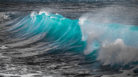 Download Wallpaper Turquoise Sea Wave 3840x2160