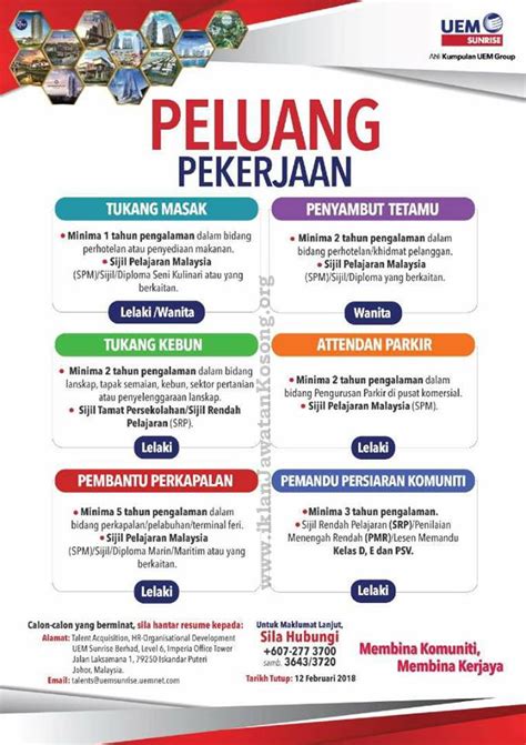 Permohonan pembantu penguasa kastam gred wk19 reviewed by mohd zaki mohamad on march 22, 2019 rating: Jawatan Kosong 2018 di United Engineers (Malaysia) Berhad ...
