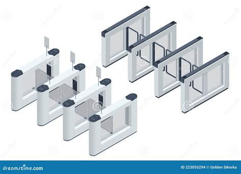 Isometric Turnstile Access Control Equipment Magnetic Card Access