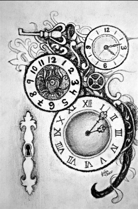 Clocks Clock Drawings Clock Tattoo Design Doodle Art Designs