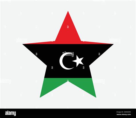 Libya Star Flag Libyan Star Shape Flag Country National Banner Icon