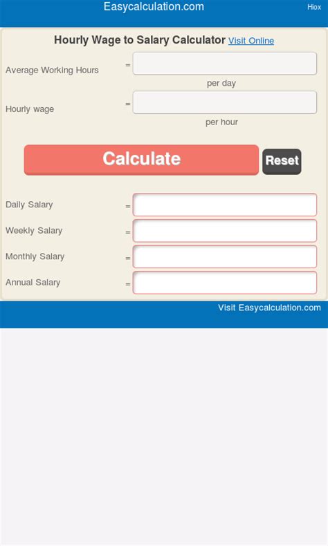 Important note on the salary paycheck calculator: Hour Wage to Salary Calculator for Android - Free download ...