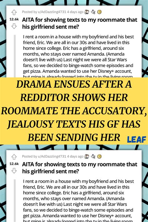 Drama Ensues After A Redditor Shows Her Roommate The Accusatory Jealousy Texts His Gf Has Been
