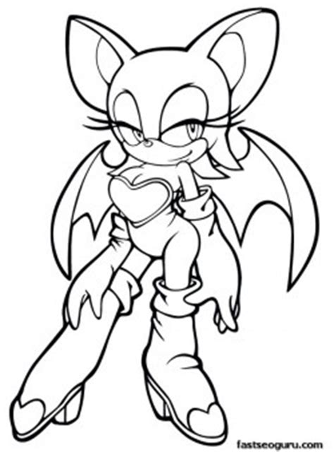 printable sonic  hedgehog rouge coloring pages  girls printable coloring pages  kids