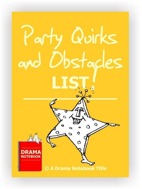 Party Quirks List For Drama Games And Activities In 2020 Drama Games
